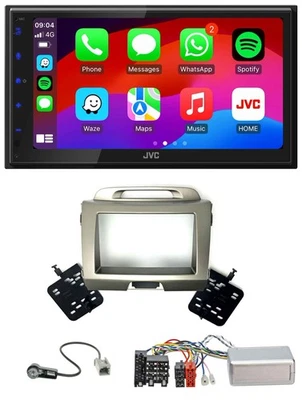 JVC Bluetooth 2DIN Lenkrad DAB USB Autoradio für Kia Sportage 3 2010-2015 silber - Bild 1 von 4