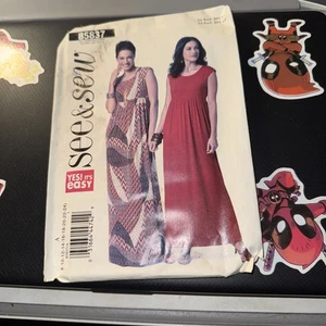 Butterick See & Sew B5837 Maxi Dress w Back-Keyhole Sz 8-24 UNCUT Pattern EASY - Picture 1 of 1