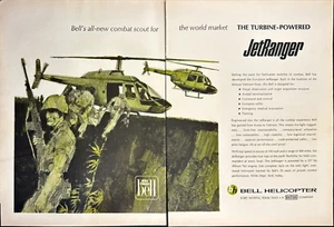 Bell Helicopter JetRanger Scout Army Vietnam 2 Page Print Ad 1966 - Picture 1 of 8