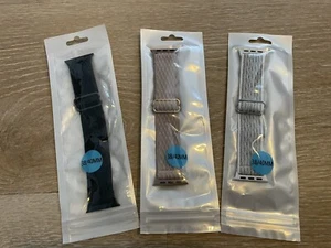 Juego de 3 bandas elásticas de nailon en solitario para Apple Watch 41/40/38 mm - nuevas - Imagen 1 de 4