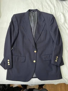 Burberry's Vintage Blazer Mens Navy Blue Gold Buttons Wool - Picture 1 of 11