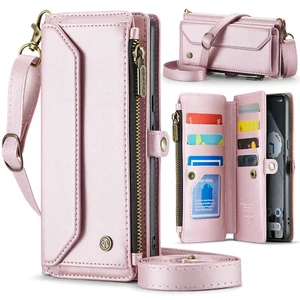 For Google Pixel 8 Pro Zipper Women PU Leather Crossbody Card Wallet Cover - Picture 1 of 49