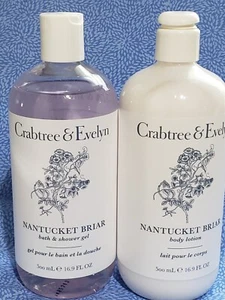 Crabtree & Evelyn NANTUCKET BRAIR Bade- & Duschgel 1 & Bodylotion 16,9 flüssige Unzen pro Stück - Bild 1 von 1