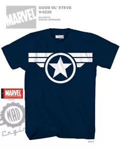Wings Logo Captain America Movie Blue Color Licensed T-Shirt - Picture 1 of 2