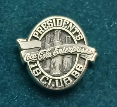 Prendedor de Coca Cola Enterprises Presidents Club 1996 Sterling Foto 1 de 4
