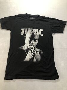 Retro Tupac T Shirt Womens Size Small Black Short Sleeve Rap Hip Hop West Coast