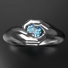 Elegant 925 Silver Women Claddagh Ring Cubic Zircon Jewelry Gift Rings Size 6-10