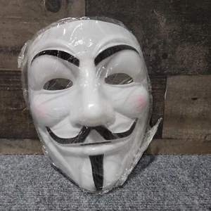 Máscaras de Halloween V de Vendetta Máscara Blanco Guy Fawkes Disfraz Cosplay Cubierta facial - Imagen 1 de 12