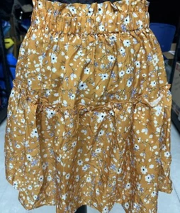 Cider Kpop Ditsy Floral Skirt Juniors Sz 3XL Elastic Waist Flared Tiered Boho - Picture 1 of 6