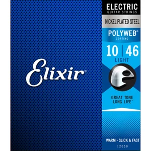 Elixir Light Polyweb Electric Guitar Strings 12050 1 Set Pack 10-46 plain steel - Picture 1 of 3