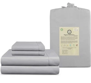 Zecott 100% Organic Cotton 300 Ct Quees Sheet Set - Picture 1 of 3