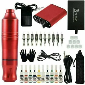 Kit completo de bolígrafos de tatuaje juego de inicio de máquina de jabalina profesional pistola 10 enchufes de tinta - Imagen 1 de 22