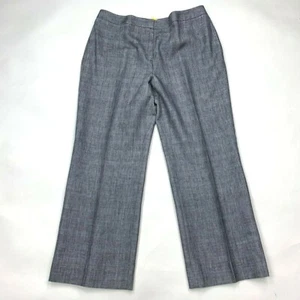 Lafayette 148 Wool Blend Cropped Pants Zip Closure Gray Flat Front Women 12 - Picture 1 of 10