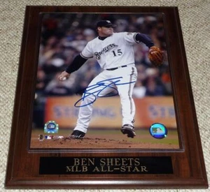 Ben Sheets Milwaukee Brewers handsigniertes 8x10 Foto MLB All Star Stat Plakette Echtheitszertifikat - Bild 1 von 5