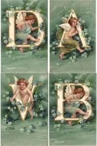 LARGE LETTERS ALPHABET WITH BETTER EMBOSSED, 21 Vintage Postcards (L7297) - Picture 1 of 6