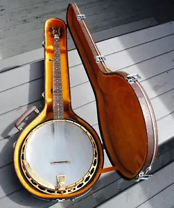 Vtg Alvarez Montana Model 4286 Fancy 5 string banjo Hard Case Rare Japan 1970's - Picture 1 of 15