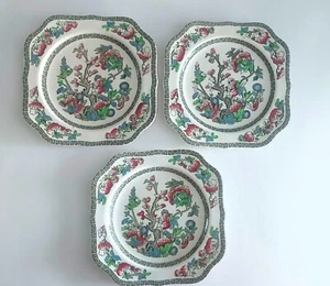 Johnson Brothers INDIAN TREE square hexagonal salad plates England (3) 7 3/4" - Picture 1 of 16