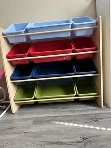 Estante Organizador de Juguetes para Ninos 12 Contenedores Plastico Dormitorio - Picture 1 of 2