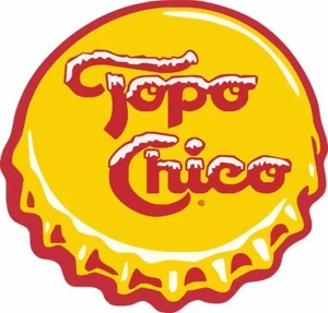 TOPO CHICO MINERAL WATER 14" BOTTLE CAP SHAPED HEAVY DUTY USA MADE METAL AD SIGN - Picture 1 of 1
