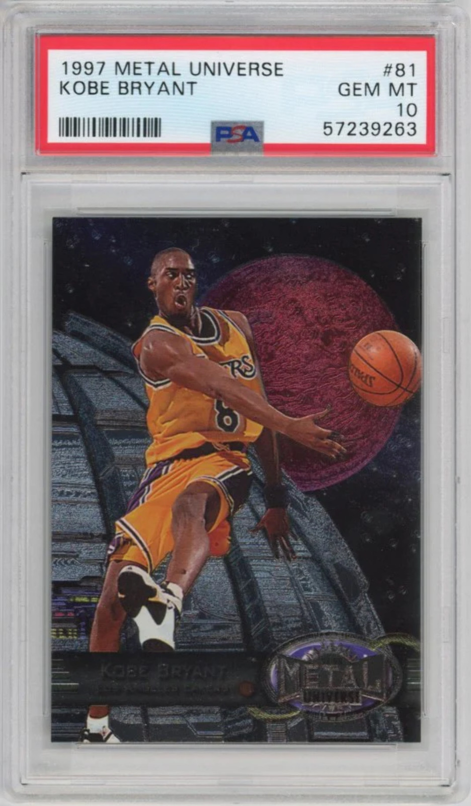 1997 Metal Universe KOBE BRYANT Base #81 PSA 10 (263)