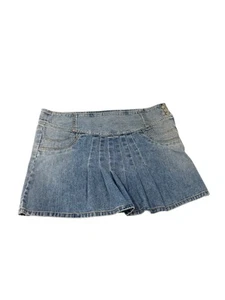 Gonna jeans vintage Gap donna 18 mini plissettata corta sbiadita denim bassa coquette mocciosa Y2K - Foto 1 di 7