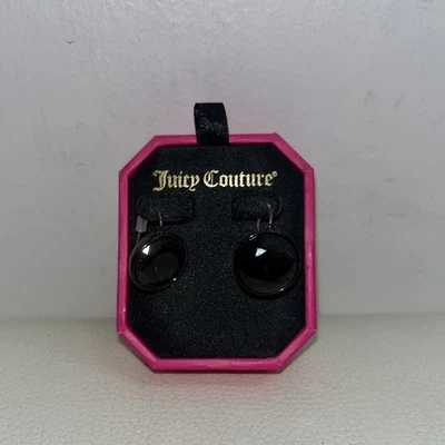 Juicy Couture Y2K Rare Dangle Earrings Black Grey Gemstone Limited NWT HTF $58 - Image 1 of 4