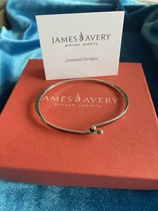 JAMES AVERY Hammered Hook-On Bracelet Sz 6 Sterling Silver 925 Signed  0684 R - Picture 1 of 3