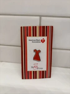 American Heart Association Go Red For Women Red Dress Awareness Lapel Pin - Picture 1 of 4