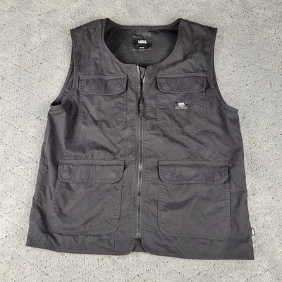Vans Vest Mens Medium Black Full Zip Pocket Streetwear Skater Grunge - Image 1 of 4