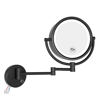Wall Mounted Hardwired Makeup Mirror with 3 Tones LED Lights 10x Magnifying M... - Image 1 of 4