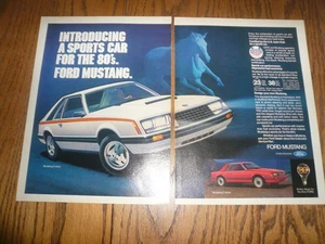 1980's Ford Mustang Ad/Advertisement - Vintage - Two Page - Picture 1 of 1