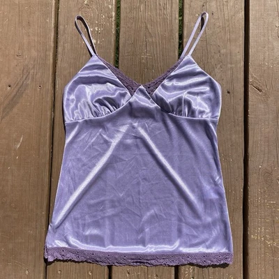 Y2k Lavender Satin Lace Cami - Image 1 of 4