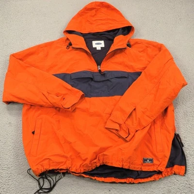 Chaqueta DE COLECCIÓN Antigua Azul Marino XXL Para Hombres Pullover Rompevientos Anorak Seguridad Naranja Y2K Foto 1 de 4