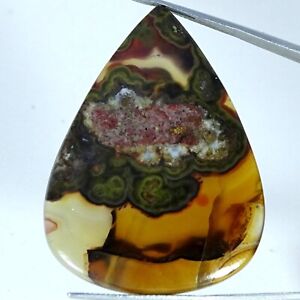 Natural Stick Agate Loose Gemstone Pear Cabochon From Turkey 62.10 Cts 35X47X5MM