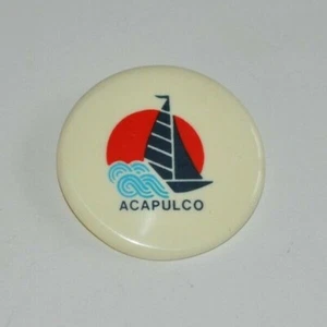 ACAPULCO vintage PINBACK / PIN 1980s - Picture 1 of 1