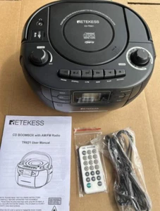 TR621 Reproductor de CD Boombox, Reproductor de Cinta de Cassette, Radio de Grabación AM FM Portátil Hogar - Imagen 1 de 4