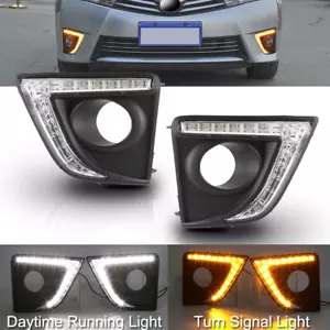 2pcs For Toyota Corolla 2014-2016 DRL LED Daytime Running Fog Lamp Light Turn - Foto 1 di 15