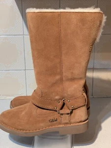 Far West Women's Boots UK 5 Suede Sherpa Wool Lining Worn Once Camel ladies Vgc - Picture 1 of 14