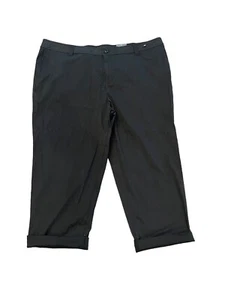 Avenue Black Twill Rolled Ankle Pants Cotton Plus Sz 22 New with Tag - Picture 1 of 14