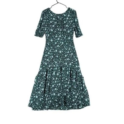 Maxi Vestido Draper James Para Mujer 4 Verde Floral Otoño Vides Volantes Navidad SS Foto 1 de 4