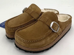 Birkenstock Buckley Women's Size 8 US 39 EU Tea Shearling Mules Narrow NIB - Picture 1 of 9