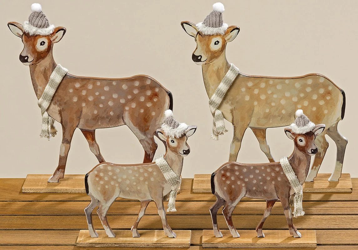 ZDQC Waldtiere Figuren-Set – 6 Stück, Hirsch, Fuchs, Hase, Eichhörnchen, 4–7 Cm