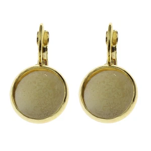 8 Messing Ohrstecker Gold Fassung für 12 mm Cabochon Ohrhänger Ohrhaken M141 - Bild 1 von 3