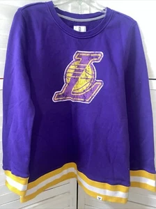 Los Angeles Lakers Viola Pullover Girocollo Felpa Logo Tg Large - Foto 1 di 6