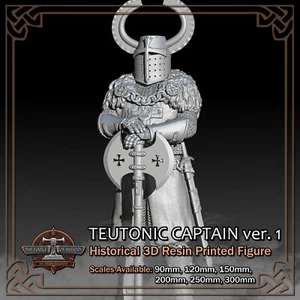 Teutonic Knight Captain 1 - Scale 1/18 to 1/6 - 3D Resin Printed Figure Model - Picture 1 of 11