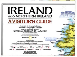 NATIONAL GEOGRAPHIC APR 1981 IRELAND NORTHERN IRELAND VISITORS GUIDE POSTER MAP - Picture 1 of 3
