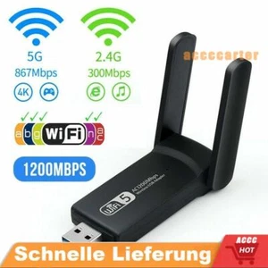 USB 3.0 WLAN Adapter 1200Mbps 2.4G/5G Dual Band Dongle WiFi Stick für PC Laptop - Bild 1 von 11