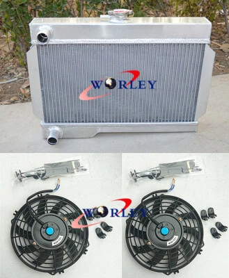 Radiador de alumínio conversível 1.8L 62-74 para Rover MG MGB GT NOVO NA CAIXA cupê + 2x ventiladores - Imagem 1 de 4