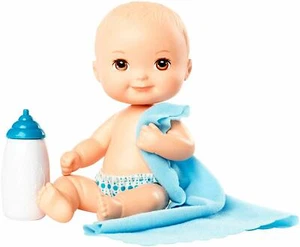 Fisher Price Little Mommy Mini Baby Doll con manta azul FLB38 NUEVO - Imagen 1 de 2