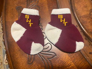 SWT Southwest Texas State University Baby Infant Booties Socks Vintage 